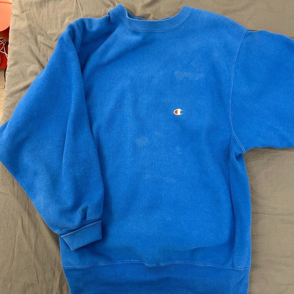 vintage blue champion crewneck sweatshirt